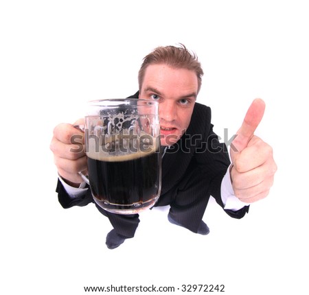 young manager and beer