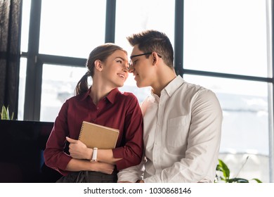 Young Managers Couple At Office, Workplace Romance Concept