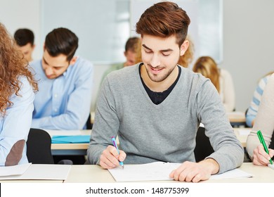 Young Mann Taking A Screening Test In Assessment Center