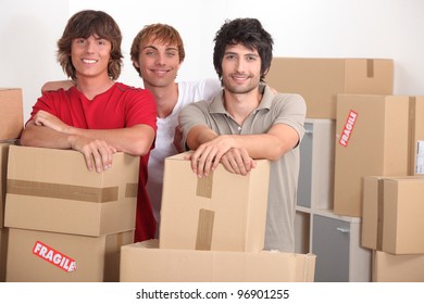 Young Men On Moving Day