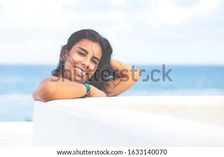 Young Mexican Woman, Outside.
Beautiful Mixed Race Girl is posing outdoor.