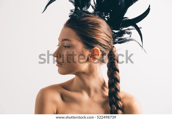 Young Mixed Race Caucasian Woman Portrait Stock Photo Edit Now