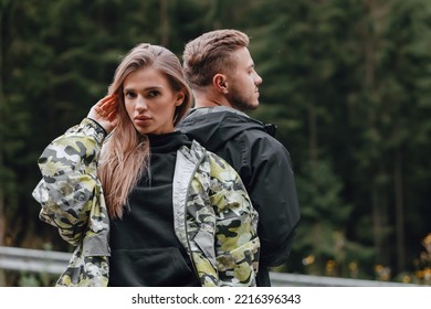 Young Model Couple Near Forest