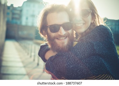 young modern stylish couple urban city outdoors - Powered by Shutterstock