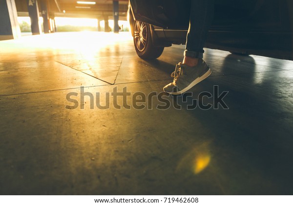 Young Modern Woman Get Out Car Stock Photo 719462608 | Shutterstock