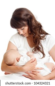young mother breast feeding her infant