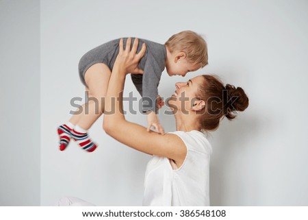 Similar – Image, Stock Photo Two little kids holding her hands on a summer day