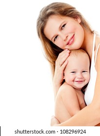 Young Mother Hugging Baby