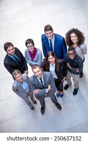 Young Multi Ethnic Business People Group Walking Standing And Top View