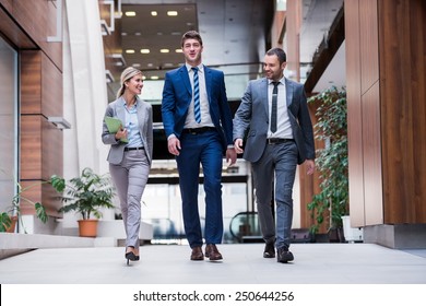 Young Multiethnic Business People Group Walking