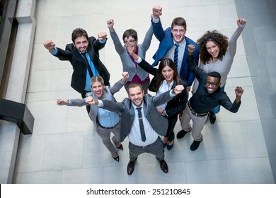 Young Multiethnic Business People Group Walking Standing And Top View