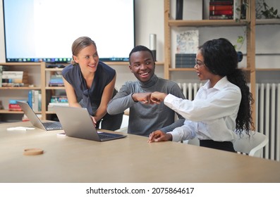 Young Multiethnic Group In An Office