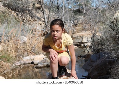 Young Multiracial Samoan Girl Playing Outside At Park