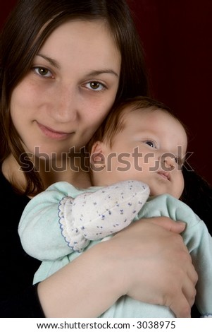 Similar – Image, Stock Photo mother with her daughter asleep in her arms