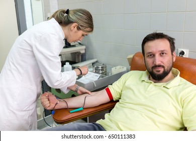 Young Muslim Man Donating His Blood In Hospital