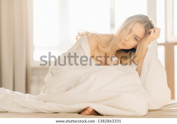 Naked Blonde Girl Sleeping On Bed