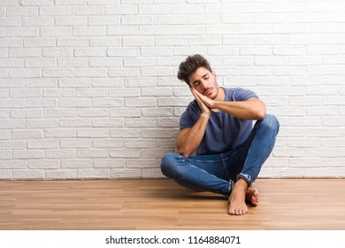 Young Natural Man Sit On Wooden Stock Photo 1159580569 | Shutterstock