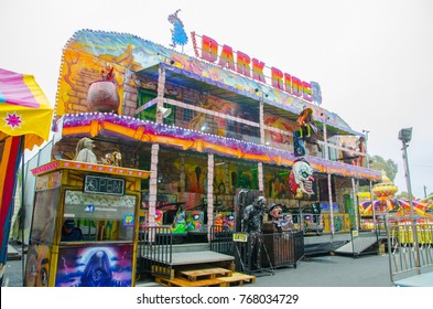 Young, New South Wales, Australia. – On December 3, 2017. – Haunted House Ride At Community Fun Fair.