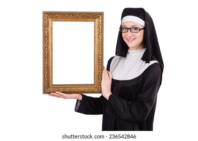 Young Nun Frame Isolated On White Stock Photo 236542846 