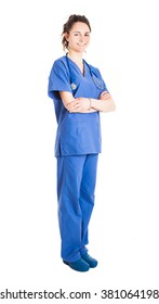 Young Nurse Full Length Portrait