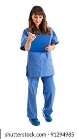 Young Nurse Full Length Portrait