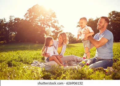 Young Family Children Having Fun Nature Stock Photo (Edit Now) 592802372