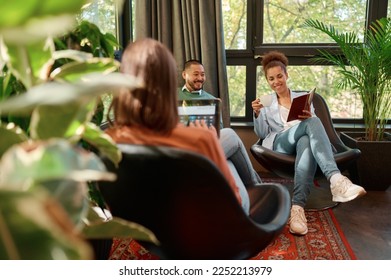 Young people business team meeting at eco friendly coworking space - Powered by Shutterstock