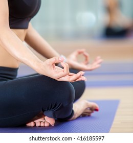 Young people do yoga indoors,In order to have good health - Shutterstock ID 416185597