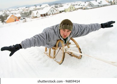 Young People Have Fun In The Winter