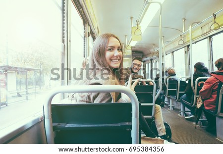 Similar – Image, Stock Photo Train journey Lifestyle