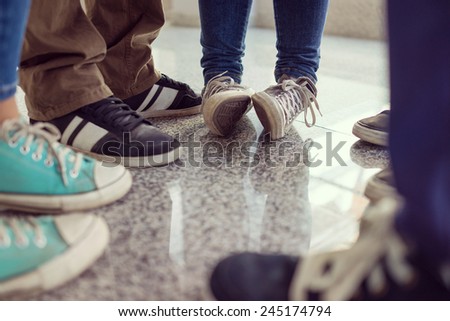 Similar – Image, Stock Photo feet of a person lying on a towel on the beach, top view