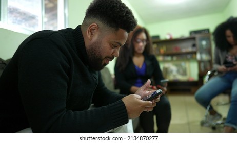 Young People Looking At Phone Screens Group Staring At Smartphone