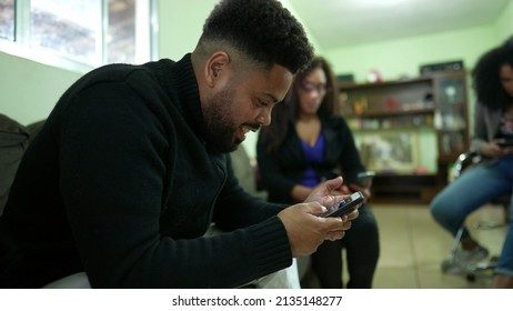 Young People Looking At Phone Screens Group Staring At Smartphone