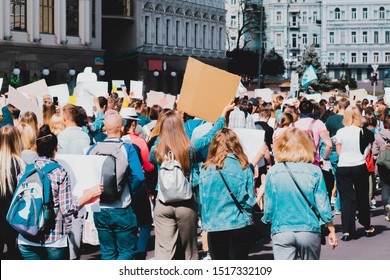 Young people marching on the street protest. Take a part in a march. Rally. Movement. Protest in the city - Shutterstock ID 1517332109