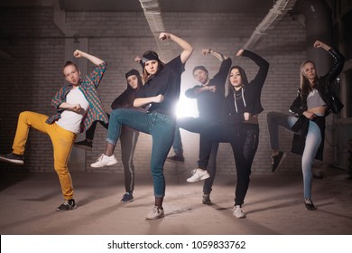 Young People Practising Dance Before The Show. Rehearsal. Making Progress In Dance. Dancing Together