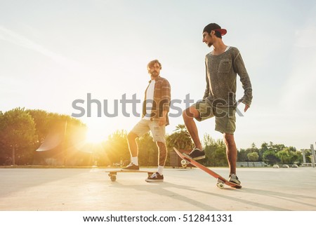 Similar – Image, Stock Photo longboarding Lifestyle