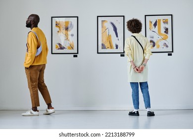 Young people visiting art gallery