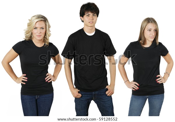 Young People Wearing Blank Black Shirts Stock Photo 59128552 | Shutterstock