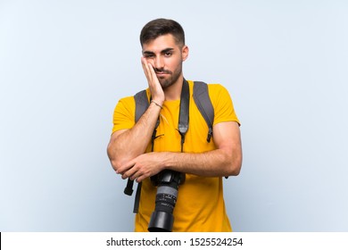 Young Photographer Man Unhappy And Frustrated