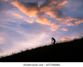 Young Photographer Taking Picutres Sunset Tall Stock Photo 1477540685 ...