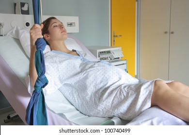 Young Pregnant Woman In A Delivery Room