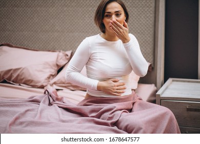 Young Pregnant Woman Having Toxicosis In First Trimester