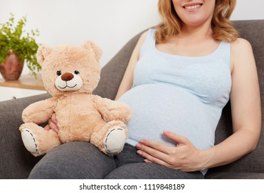 Young Pregnant Woman Teddy Bear Stock Photo 1119848189 | Shutterstock