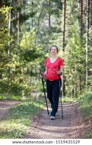 Similar – Active and sporty woman runner in autumn nature