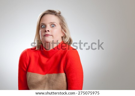 Young Pretty Blonde Making Weird Face