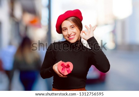young pretty woman expressing love concept for valentine´s day
