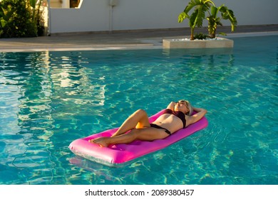 Young Pretty Woman On Air Mattress Stock Photo 2089380457 | Shutterstock