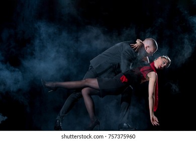 Young Profesional Dancers Suti Red Dress Stock Photo 757375960 ...