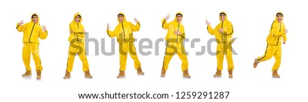 Young rap performancer isolated on white