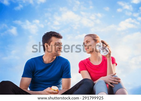 Image, Stock Photo pause Sky Clouds Sunlight